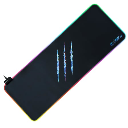 Claw's Raptor 80X30CM Mikrofiber Yüzey/Kaydırmaz Kauçuk Zemin 360° RGB Dikişli Xl Mousepad - Siyah