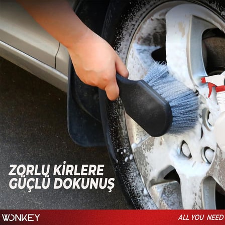 WONKEY - Jant ve Davlumbaz Temizleme Fırçası, Yumuşak Kıllı Çizmez Oto Jant Fırçası