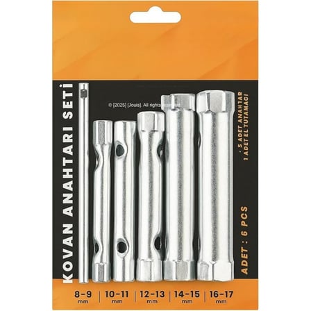 Jouis Kovan Anahtarı Seti 6 Parça – Torklu Buji Sökme Takma Takımı – 8-9/10-11/12-13/14-15/16-17 mm
