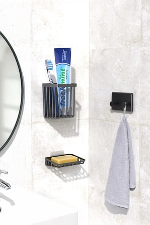 ATA HOME Banyor 6'Lı Banyo Seti Yapışkanlı Banyo Düzenleyici Şampuanlık Diş Fırçalık Sabunluk
