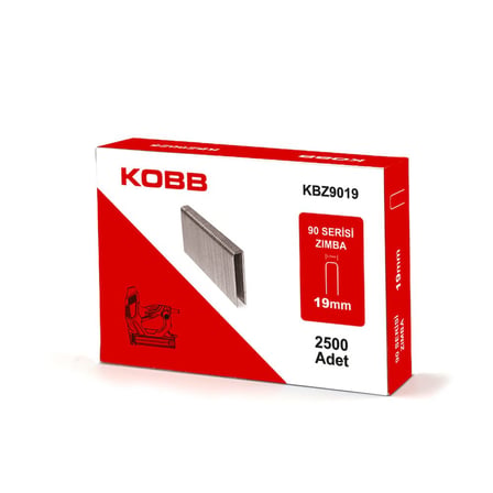 KOBB KBZ9019 19mm 2500 Adet 90 Serisi Ağır Hizmet Tipi Zımba Teli, Gri