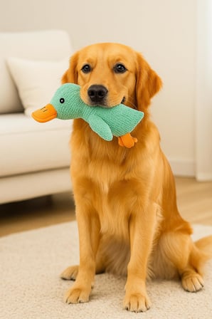 Busstier Köpek Oyuncağı Ördek Şekilli Peluş Sesli ve Hışırtılı Dayanıklı Çiğneme ve Isırma Oyuncağı