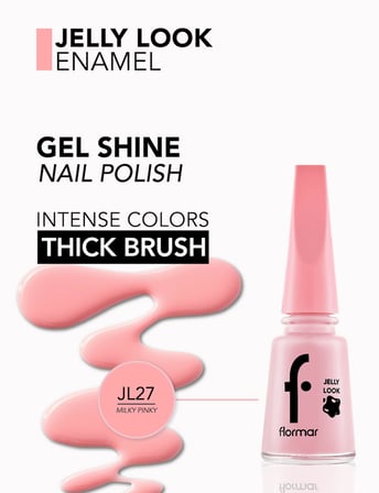 Flormar Jel Görünümlü Parlak Oje (PEMBE) - Jelly Look Nail Enamel - Jl27 Milky Pinky - 8690604282210