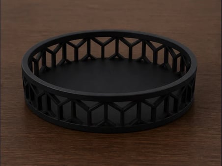 Lexroo 3D Baskı Petek Desenli Çok Amaçlı Tepsi Anahtar ve Takı Tepsisi Geometrik Kenarlı Masa