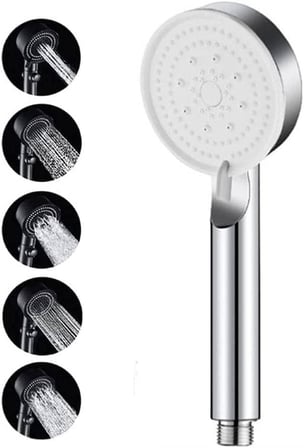 Star Duş Başlığı Seti - 150 cm PVC Banyo Duş Hortumu + 5 Fonksiyonlu Su Tasarruflu El duşu