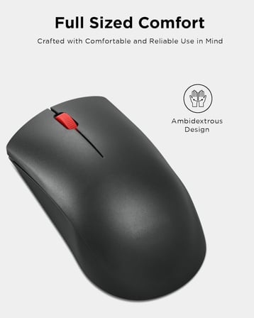 Lenovo Kablosuz Fare - 2.4G Nano USB-A Çok Yönlü Ergonomik Fare - 3 Milyon Tıklama, 1.000 DPI