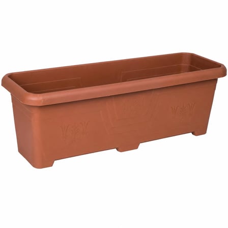 Plastik Uzun Saksı, Kahverengi, Bahçe Ofis Kullanımı için (77.5 X 25 X 26.5 Cm - 30 L)