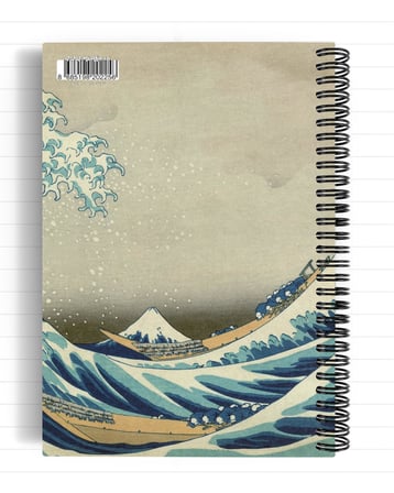 Katsushika Hokusai/The Great Wave off Kanagawa,1829 | Spiralli Defter 25 | A5 | Çizgili | 100 Sayfa