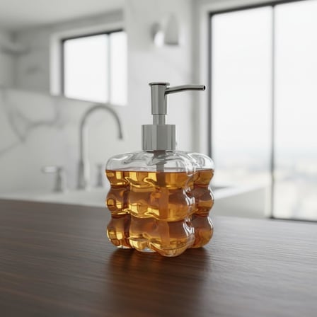 Deconox Beyaz Bubble Design Cam Sıvı Sabunluk - ŞEFFAF)
