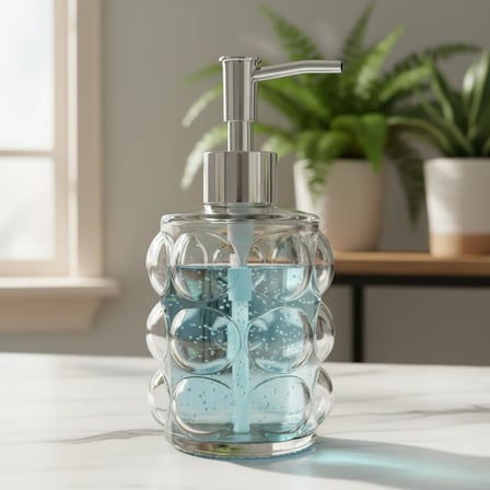 Deconox Beyaz Bubble Design Cam Sıvı Sabunluk - ŞEFFAF)