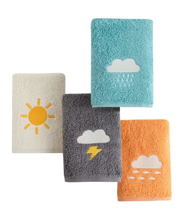 Mürdüm Home Aprilis 4 Mevsim Renkli El-Yüz Havlusu,4'lü Paket, 4 Parça 30x50, Yumuşak ve Emici