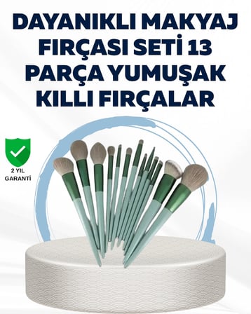 Lexroo Profesyonel Kullanıma Uygun 13 Parça Makyaj Fırçası Takımı Fiber Kıllı