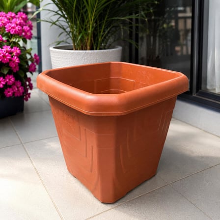 Kare Dış Mekan Saksısı 43x43x40 cm | Büyük Boy Plastik Bahçe Saksısı