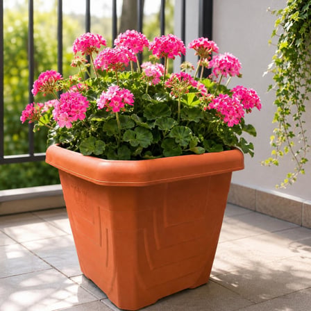 Kare Dış Mekan Saksısı 43x43x40 cm | Büyük Boy Plastik Bahçe Saksısı