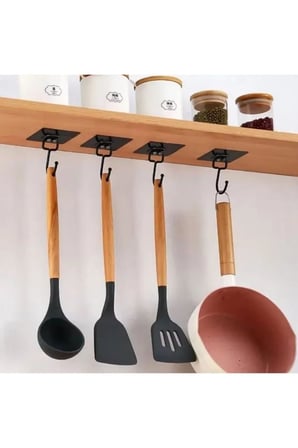 Deyhome 10 Adet Güçlü Yapışkanlı Duvar Askısı Siyah, Delmeden Duvara Yapışan Askı