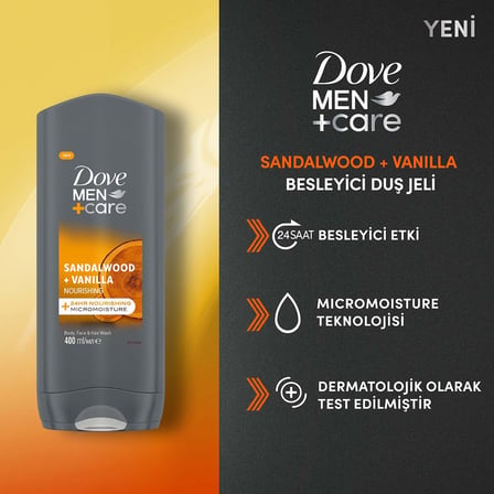 Dove Men Care Sandalwood Vanilla Duş Jeli 400 Mililitre