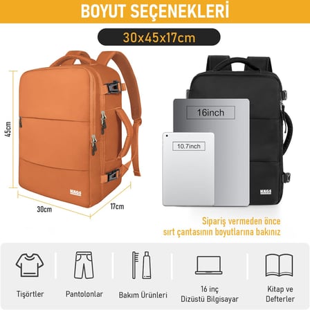 Haegs Seyahat Sırt Çantası, Seyahat Çantası Hafif El Çantası Küçük Bavul Valiz