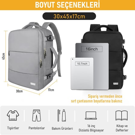 Haegs Seyahat Çantası, Seyahat Sırt Çantası Hafif El Çantası Küçük Bavul Valiz