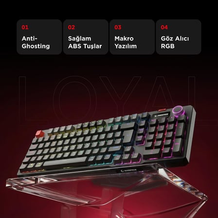 Rampage LOYAL USB Hot Swap RGB Red Switch Mekanik Gaming Oyuncu Klavye
