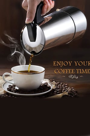 Çelik Ocak Üstü 4 Cup Fincan 200 ml Moka Pot Espresso cin285-4