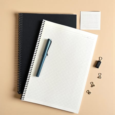 Fark Tanıtım Kareli Spiralli Not Defter, A4 Boyut, 60 Yaprak, 90gr. Ivory Kağıt, Ofis İçin İdeal