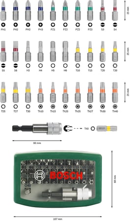 Bosch Professional Accessories Bosch - 32 Parça Vidalama Ucu Seti