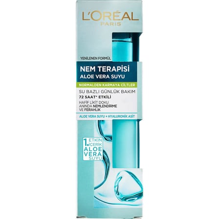 L'Oreal Paris Nem Terapisi Aloe Vera Suyu, Nemlendirici ve Ferahlık Etkili Krem