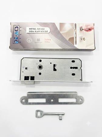 Bijutek Oda İç Kapı Kilidi 40 mm (Ahşap) Oda Kapı Gömme Kilit Sessiz/Metal (1, 40mm Metal)