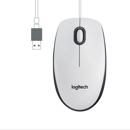 Logitech M100 USB Kablolu Mouse, PC, Mac, Dizüstü Bilgisayar ile Uyumlu, 1000 DPI Optik İzleme