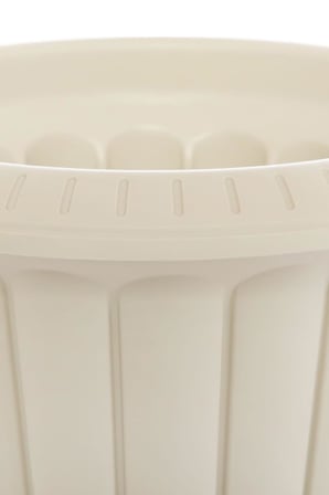 ToXA Ayaklı Deliksiz Plastik Nergis Saksı (1 Adet, 6 Litre, 30cm, Kirli Beyaz)