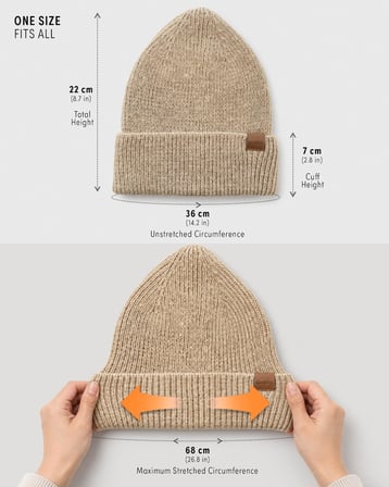 GoWith Unisex Alpaka Yünlü Katlamalı Düz Bere