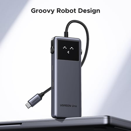 UGREEN Uno USB C Hub 5 Gbps, 4K@60Hz HDMI, LED Ekran, 2USB A ve 2USB C, PD 100W, iPhone 15