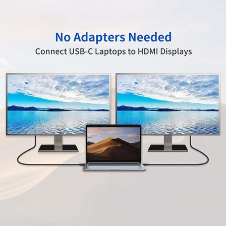 Paugge USB C to HDMI Kablo - 4K60Hz, HDR, HDCP 2.3, Thunderbolt 5/4/3, DEX Mode, 2 Metre