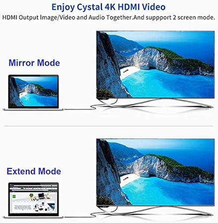 Paugge USB C to HDMI Kablo - 4K60Hz, HDR, HDCP 2.3, Thunderbolt 5/4/3, DEX Mode, 2 Metre