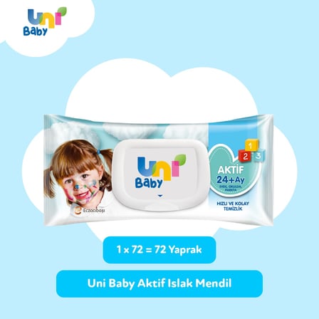 Uni Baby Aktif Islak Mendil 72 Yaprak