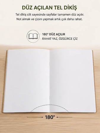Etika A5 Kraft Kapak Tel Dikişli Defter 4'lü Paket