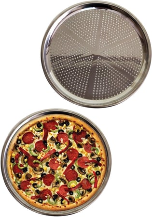Orret Home Paslanmaz Çelik Pizza Tepsisi,Delikli Lahmacun Ve Pizza Tavası,Fırın Tepisisi (32 Cm)