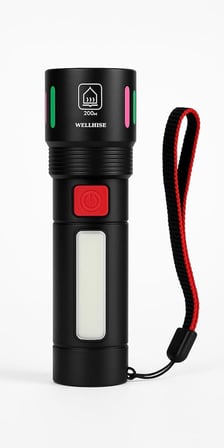 WellHise Usb Şarjlı Yüksek güç spot uzun LED El Feneri Zumlanabilir Ultra Parlak Acil Aydınlatma