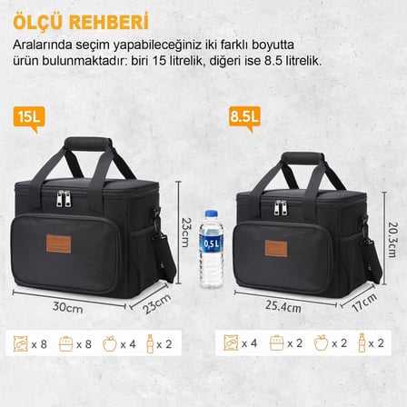 HAEGS Termal Çanta, Soğuk Sıcak Tutucu Yalıtımlı Beslenme Çantası - Siyah