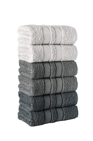 Mürdüm Home Lia Üç Renkli El-Yüz Havlusu,6'lı Paket, 6 Parça 50x85, Yumuşak ve Emici