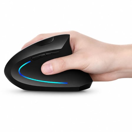 Coverzone Ergonomik Dikey Kablosuz Mouse, 2.4 GHz USB Alıcı ve Bluetooth Bağlantılı, Type-C Şarjlı