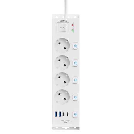 Akım Korumalı Priz, 4x Fiş Soketi, 2x USB Girişi, 2x Type-C Girişi, 20W Pd Hızlı Şarj