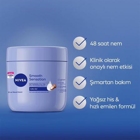 NIVEA Nemlendirici El ve Vücut Bakım Kremi Pürüzsüzleştirici 400 ml