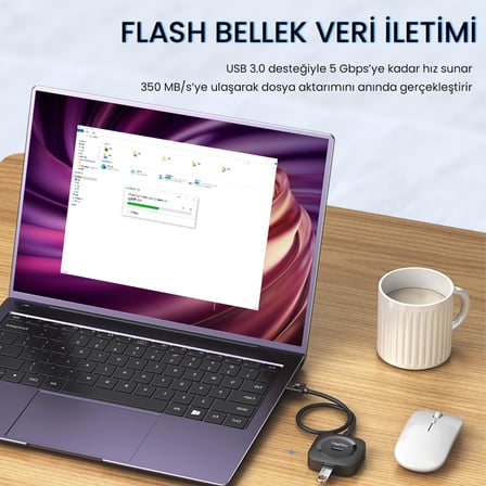 VegGieg 4 Port USB 3.0 Çoklayıcı Hub Beyaz