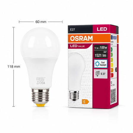 OSRAM LED Value Classic A100 E27 LED Ampul 13W 1521 Lümen 100W Eşdeğeri Uzun Ömürlü Enerji