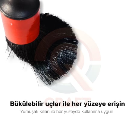 QCraft 5 Parça Araç İçi Temizlik Fırça Seti ve Yeşil Araç Havalandırma Temizleme Fırçası Hediyeli