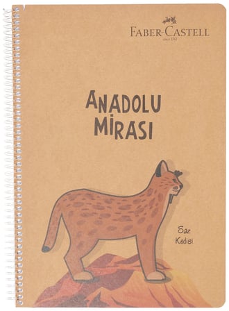 Faber-Castell Anadolu Mirası Spiralli Defter, A4, 100 Yaprak, 70g Kağıt, Çizgili