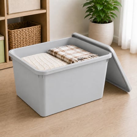 Orret Home 20 Litre Kapaklı Plastik Depolama Kutusu Organizer Kutu Çok Amaçlı Düzenleyici Saklama