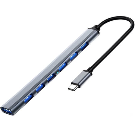 Coverzone Type-C USB 3.0 7 Portlu Hub Otg Çoğaltıcı Pc Telefon Bilgisayar Uyumlu Veri Aktarımı