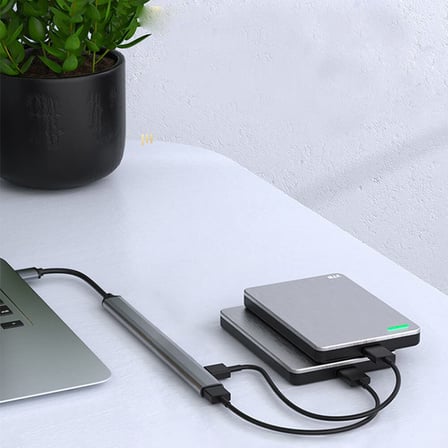 Coverzone Type-C USB 3.0 7 Portlu Hub Otg Çoğaltıcı Pc Telefon Bilgisayar Uyumlu Veri Aktarımı